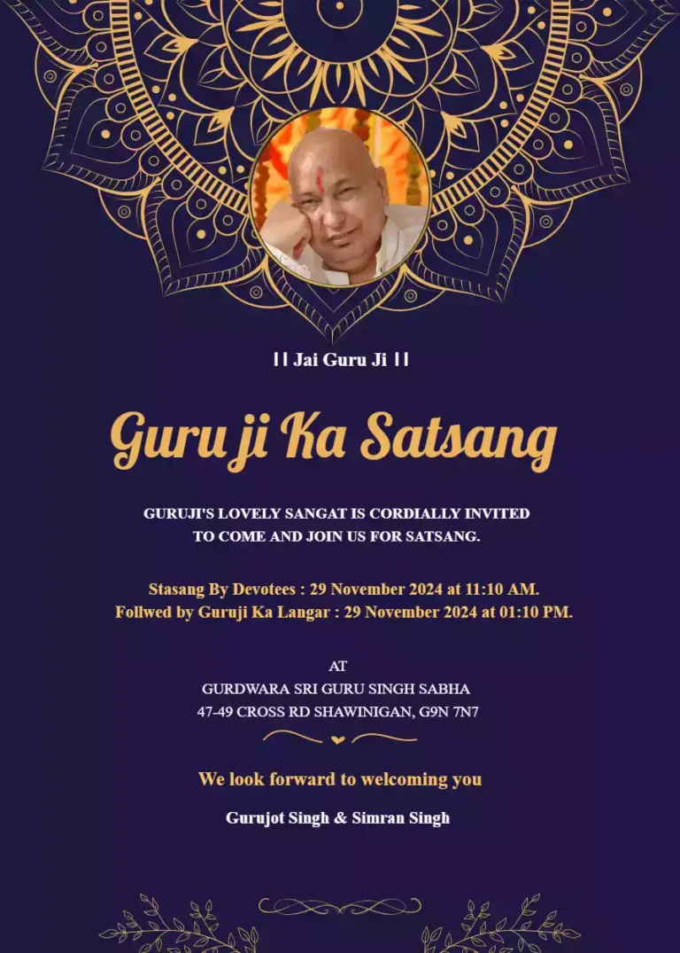 Guru Ji Satsang Invitation Free