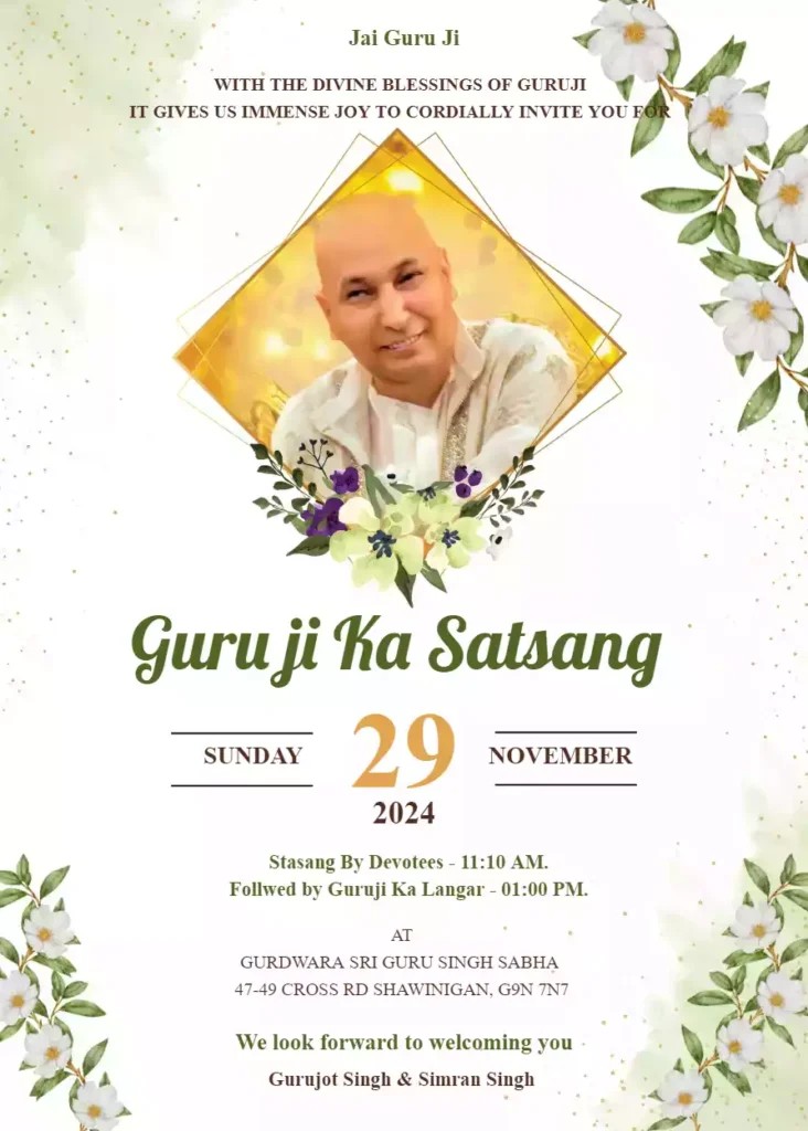 Guruji Satsang Invite Template