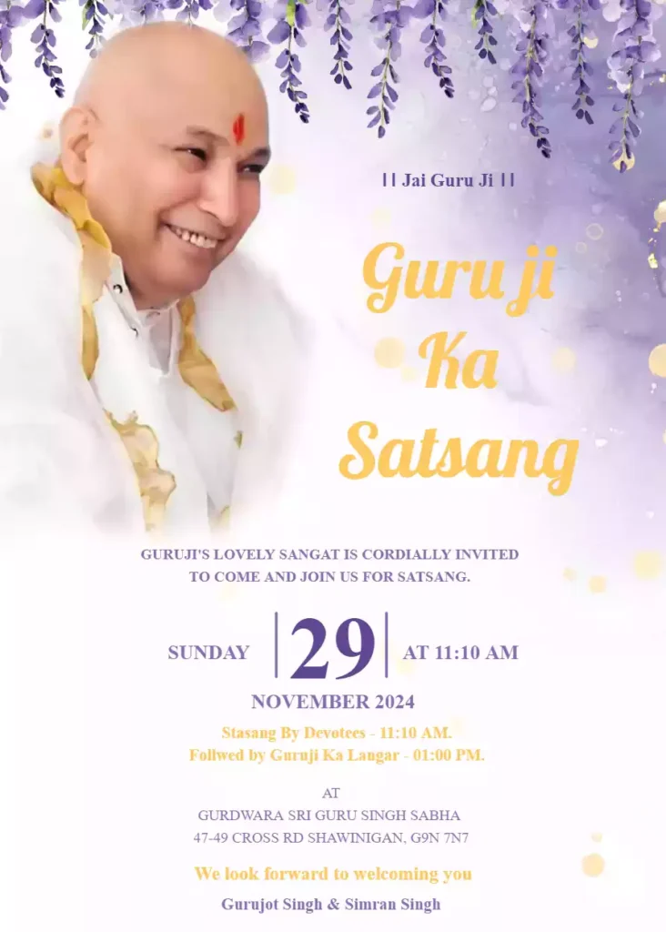 Invitation Card For Guruji Satsang